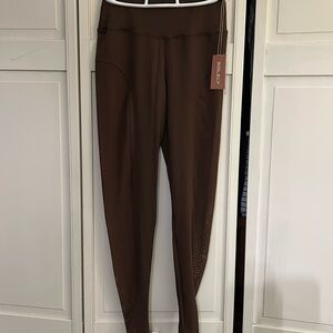 Solely Brown leggings Outside Mesh Panels Sz Large / XL New with tagd